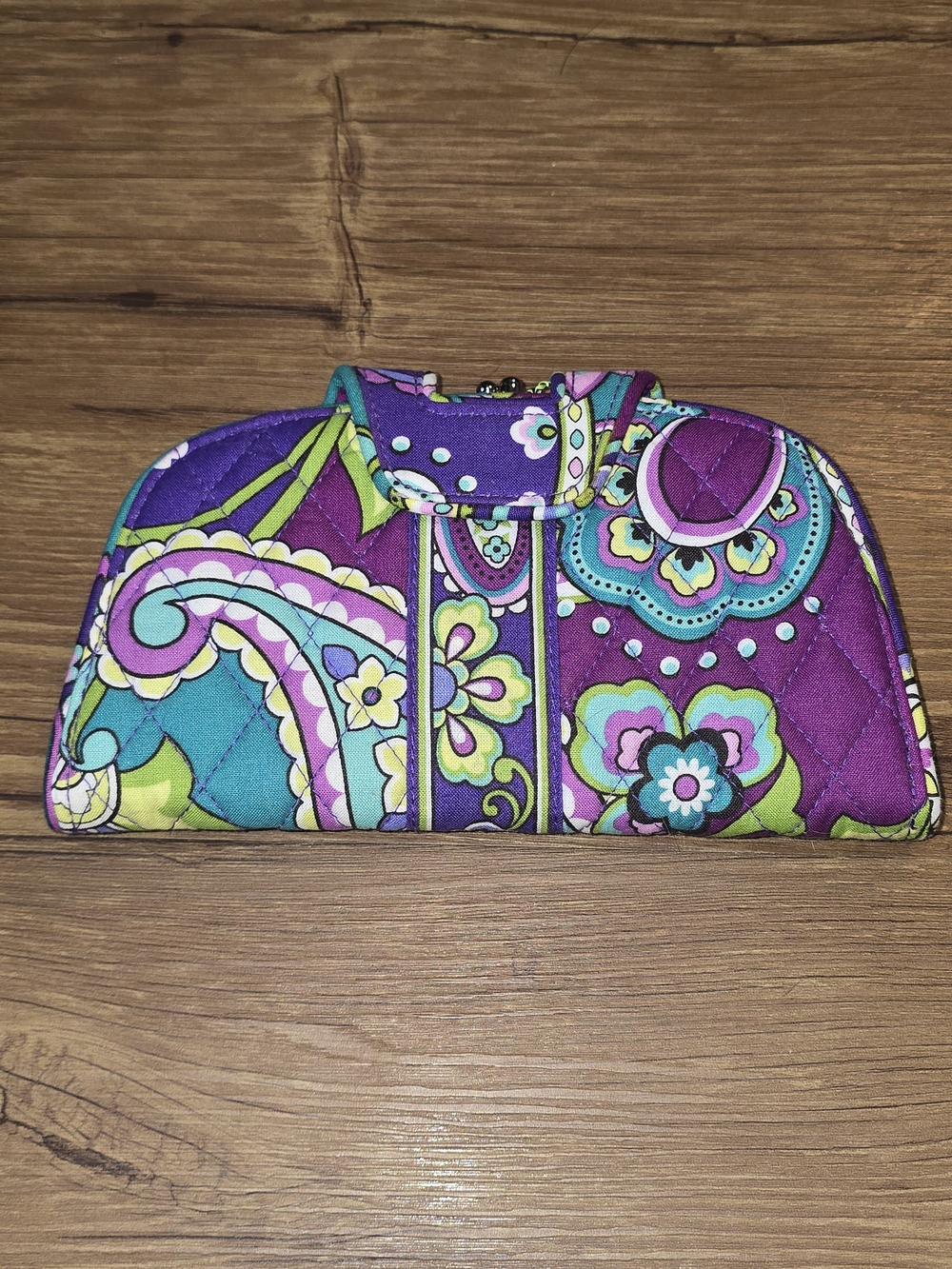 Brand New Never Used quilted Vera Bradley Kiss n' Snap Heather wallet